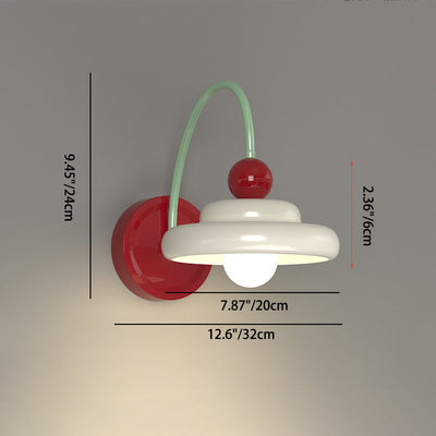 Zeitgenössische kreative Kegel Doppelschicht Scheibe Eisen Glas 1-Licht Wandleuchte Lampe für Wohnzimmer 