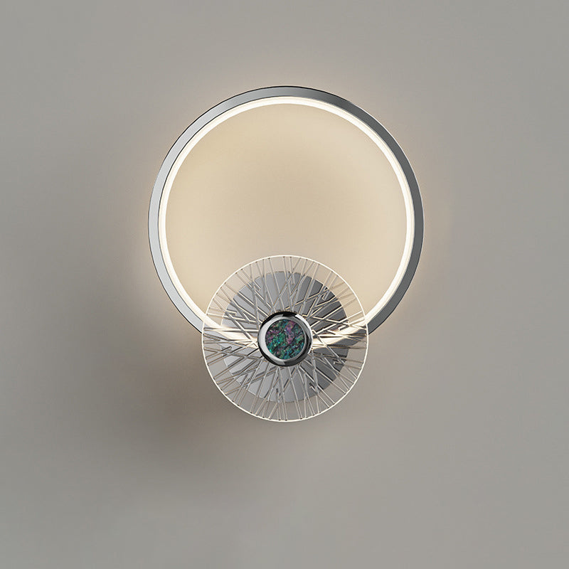 Applique Murale LED en Acrylique Géométrique Créatif Contemporain Demi-cercle pour Chambre 