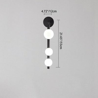 Lámpara de Aplique de Pared de Bola de Vidrio de Hierro de Simplicidad Moderna 3/5/7 Luces Para Sala de Estar 