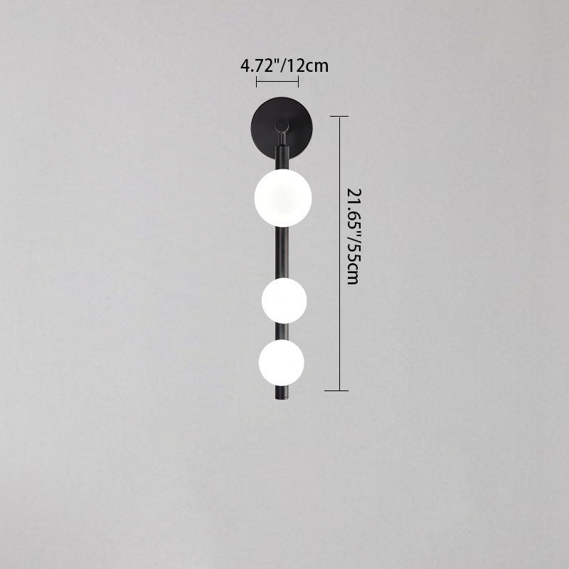 Lámpara de Aplique de Pared de Bola de Vidrio de Hierro de Simplicidad Moderna 3/5/7 Luces Para Sala de Estar 