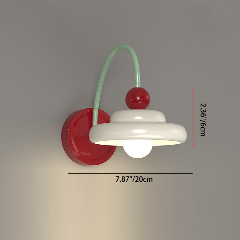 Applique Murale Moderne Minimaliste en Verre et Fer Sphérique à 1 Lumière pour Chambre 