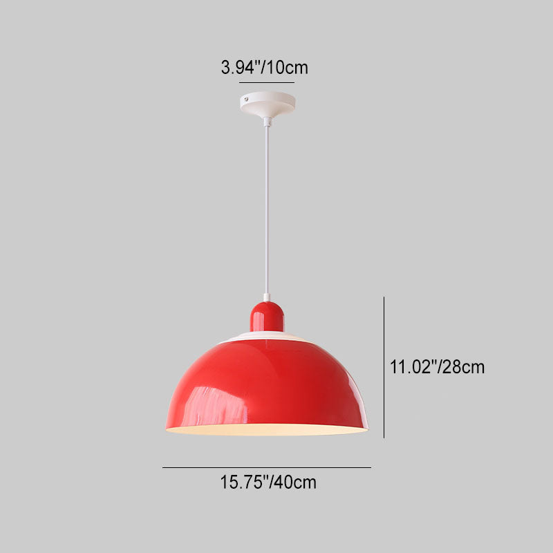 Contemporary Scandinavian Round Iron PVC 1-Light Pendant Light For Dining Room