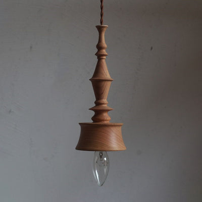 Japanese Wabi-Sabi White Oak Round 1-Light Pendant Light