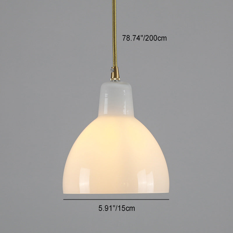 Lámpara colgante de 1 luz de vidrio de latón en forma de flor minimalista moderna para dormitorio 