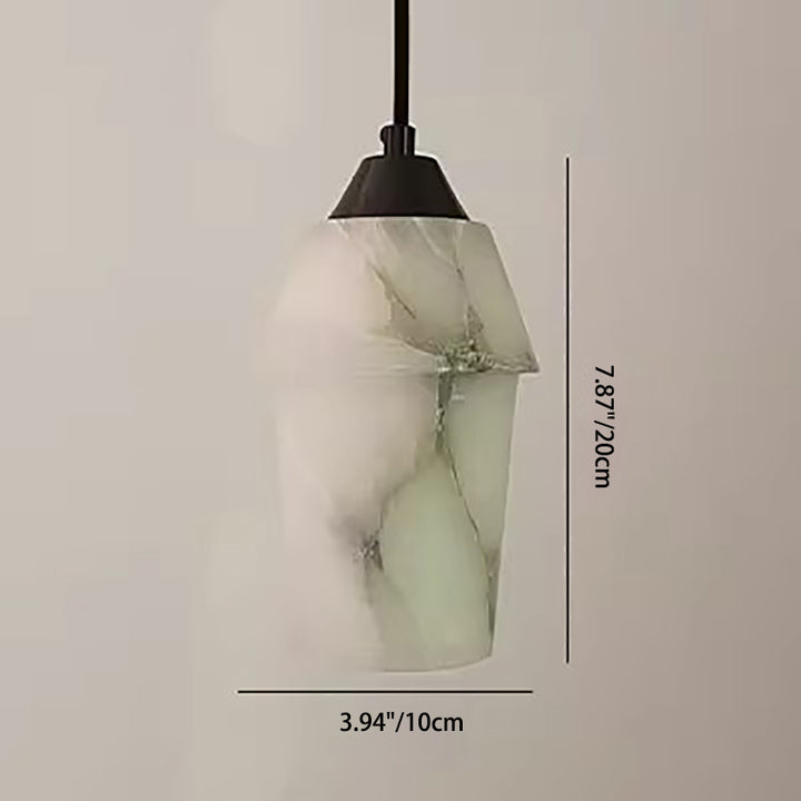 Suspension moderne minimaliste en cuivre et marbre à 1 lumière pour chambre 