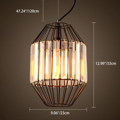 Industrial Personality Iron Cage Shaped 1-Light Pendant Light