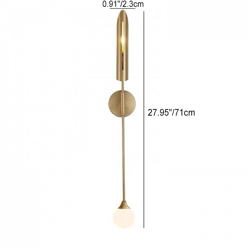 Modern Luxury Gold Iron Lampshade Cylinder 1/2-Light Wall Sconce Lamp