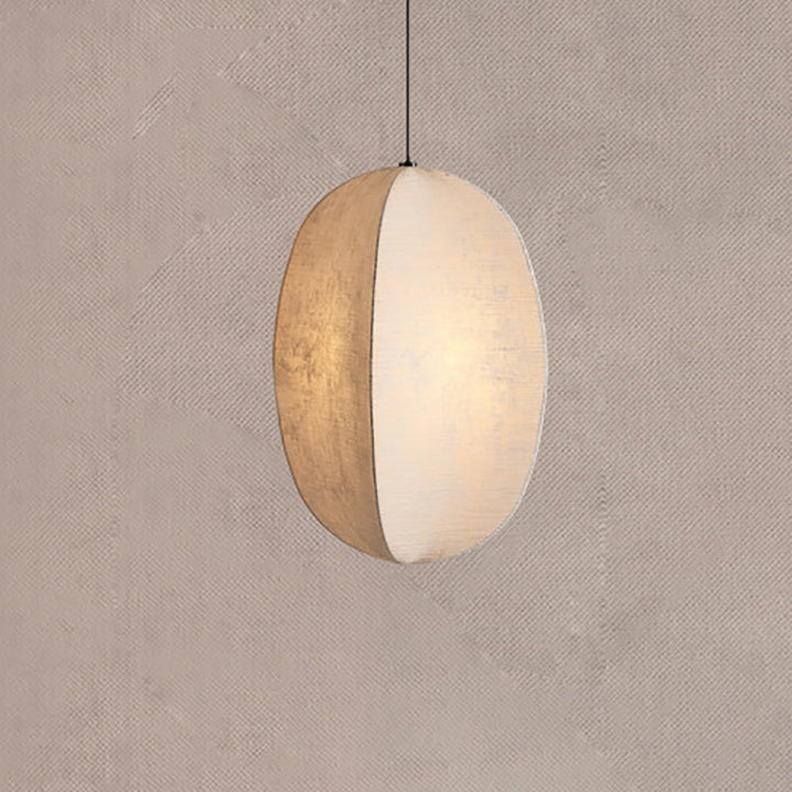 Forme de lanterne anti-soie Zen japonaise traditionnelle 1 lumière suspension pour salon 
