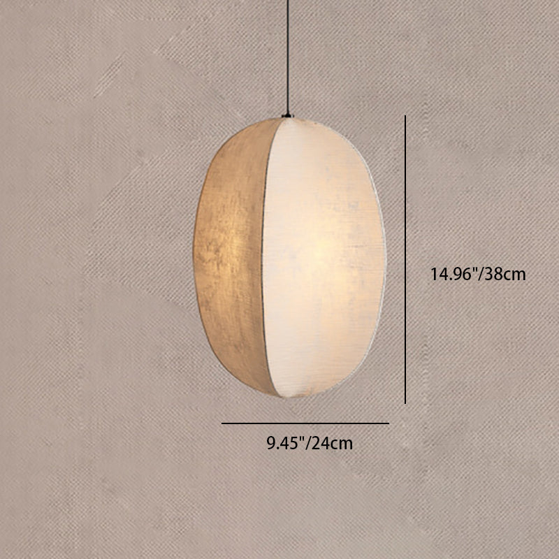 Forme de lanterne anti-soie Zen japonaise traditionnelle 1 lumière suspension pour salon 