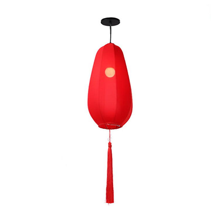Lanterne chinoise traditionnelle en tissu et fer 1 lumière, suspension pour chambre à coucher 
