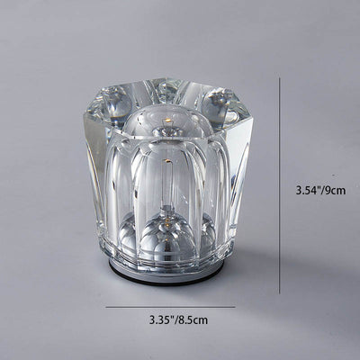 Contemporary Creative Cylinder Crystal LED Table Lamp For Bedroom