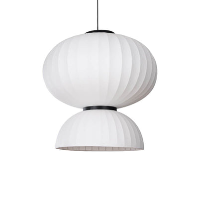 Japanese Creative Silk Fabric Round 1-Light Pendant Light