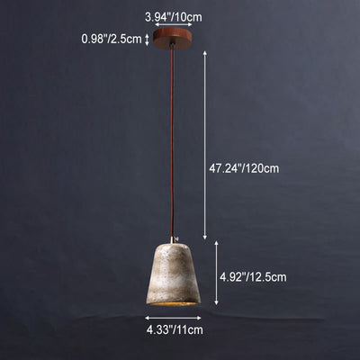 Industrial Creative Round Ball Cone Yellow Travertine 1-Light Pendant Light