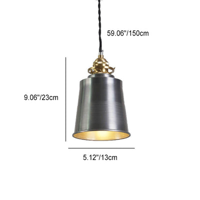 Lámpara colgante de geometría de cúpula de hierro minimalista industrial plateada y cobre de 1 luz 
