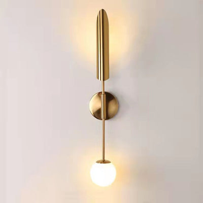 Modern Minimalist Iron Glass Strip 1/2 Light Wall Sconce Lamp For Living Room