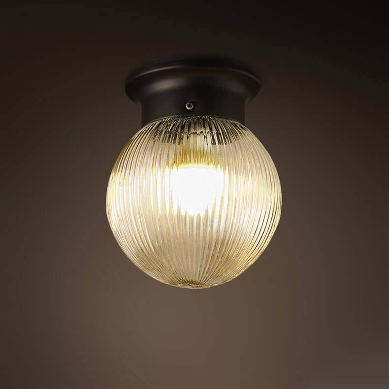 Modern Minimalist Glass Sphere 1-Light Semi-Flush Mount Ceiling Light