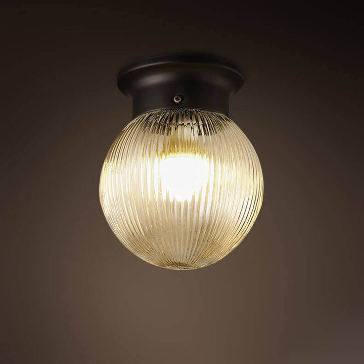 Modern Minimalist Glass Sphere 1-Light Semi-Flush Mount Ceiling Light