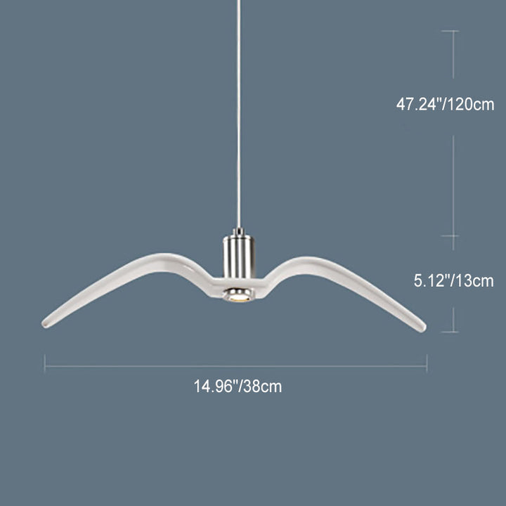 Personnalité créative nordique Suspension LED en fer forgé avec mouette 