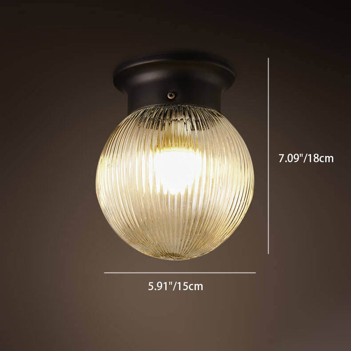 Modern Minimalist Glass Sphere 1-Light Semi-Flush Mount Ceiling Light
