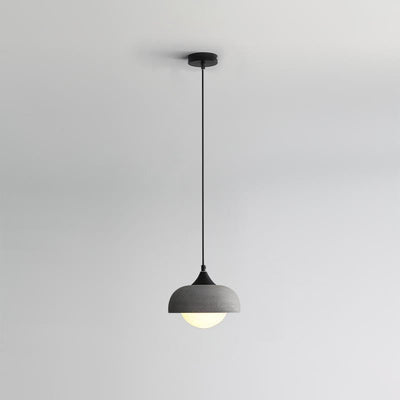 Contemporary Industrial Orb Cement Glass 1-Light Pendant Light For Bedroom