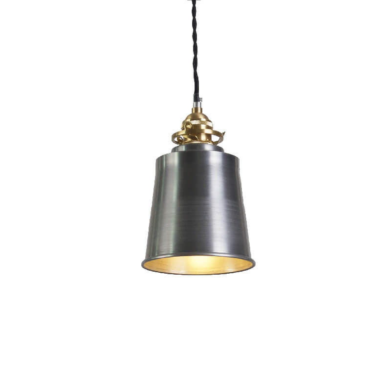 Lámpara colgante de geometría de cúpula de hierro minimalista industrial plateada y cobre de 1 luz 