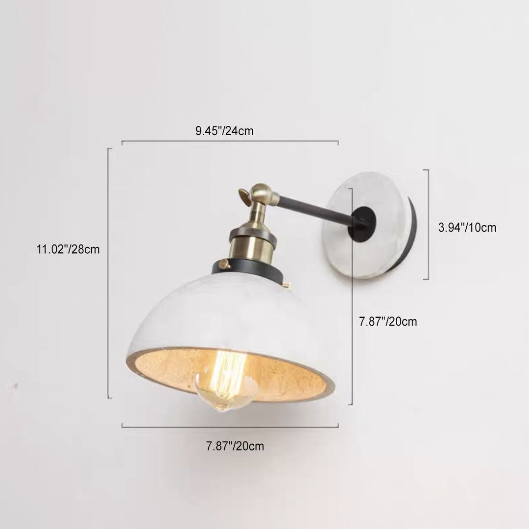 Applique murale contemporaine en aluminium évasé rond industriel avec 1 lumière pour salon 
