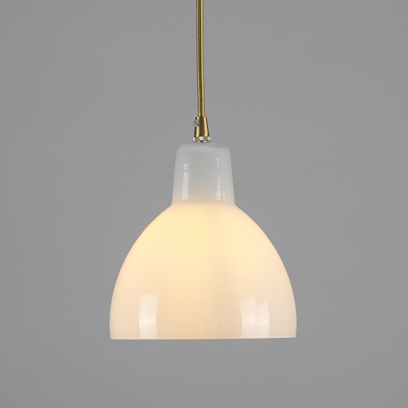Lámpara colgante de 1 luz de vidrio de latón en forma de flor minimalista moderna para dormitorio 