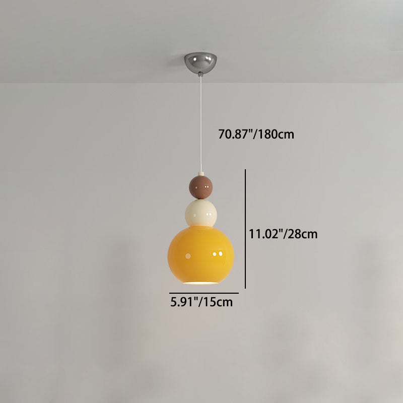 Moderne minimalistische mehrstufige Kugel Eisen PVC 1-Licht Pendelleuchte für Schlafzimmer 