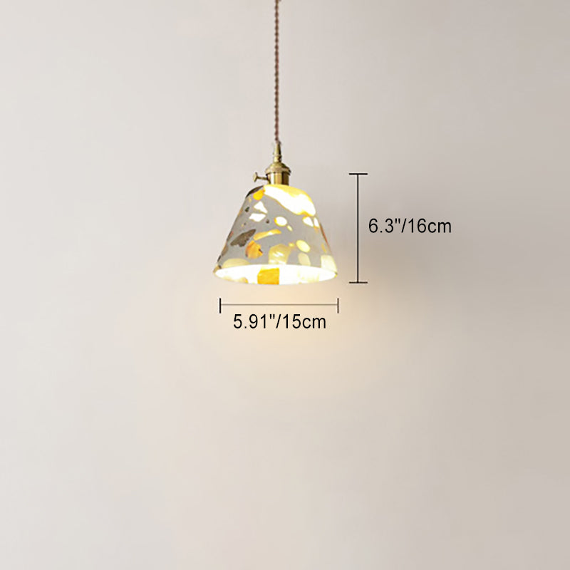 Moderne minimalistische runde Halbkugel Zement Massivholz 1-Licht Pendelleuchte für Schlafzimmer