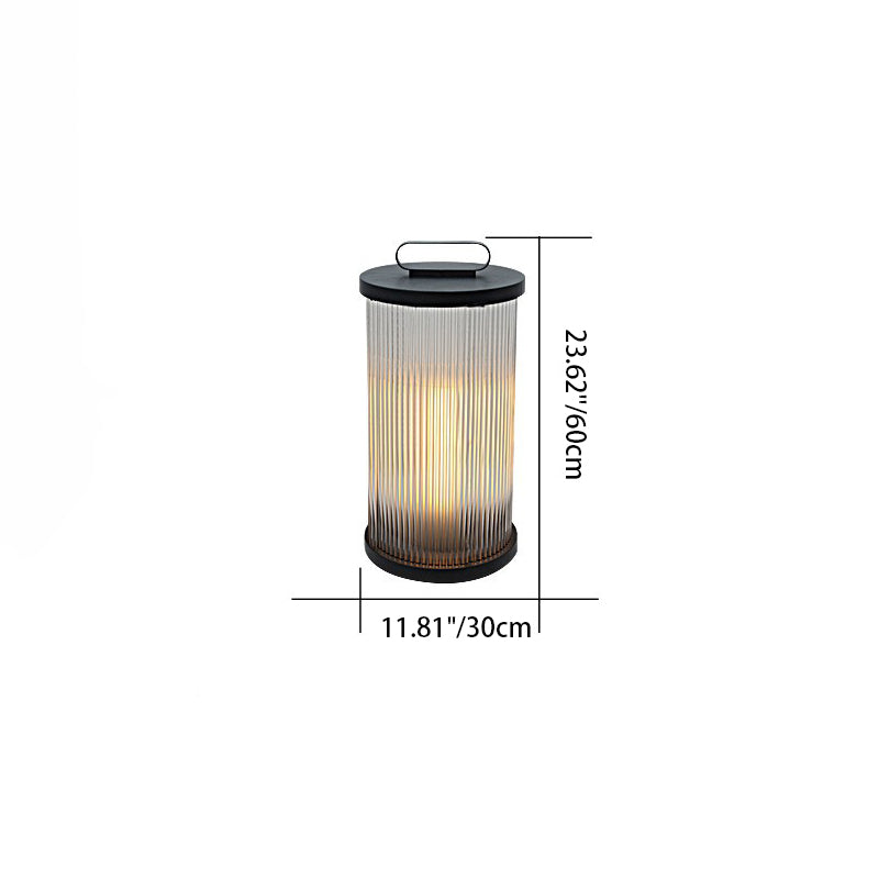 Modern Simplicity Cylinder Glass Steel 1-Light Landscape Light For Outdoor Patio