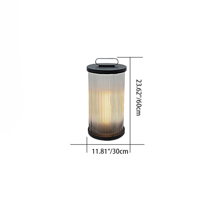 Modern Simplicity Cylinder Glass Steel 1-Light Landscape Light For Outdoor Patio