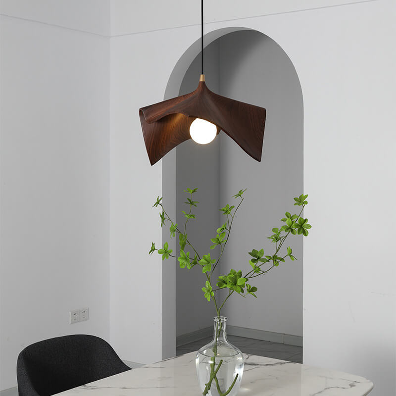 Lámpara colgante de 1 luz con pantalla de resina creativa nórdica 