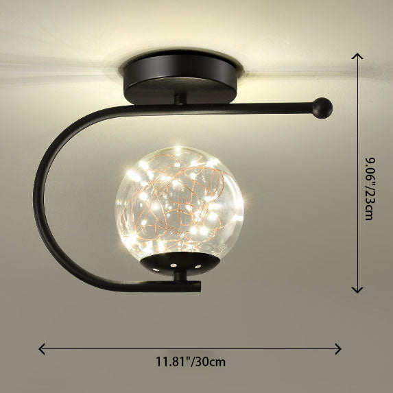 Moderne kreative Kugel voller Sterne Hardware Glas LED Deckenleuchte zur halbeinbau Montage 