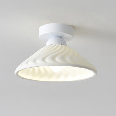 Modern Light Luxury Ceramic Disc 1-Light Semi-Flush Mount Lighting