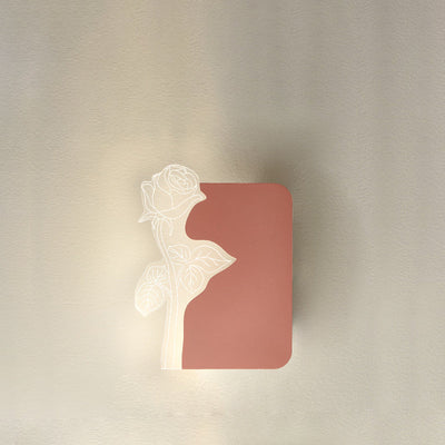 Moderne Art Deco Acryl Rose Blume Schatten LED Wand Leuchte Lampe Für Wohnzimmer 
