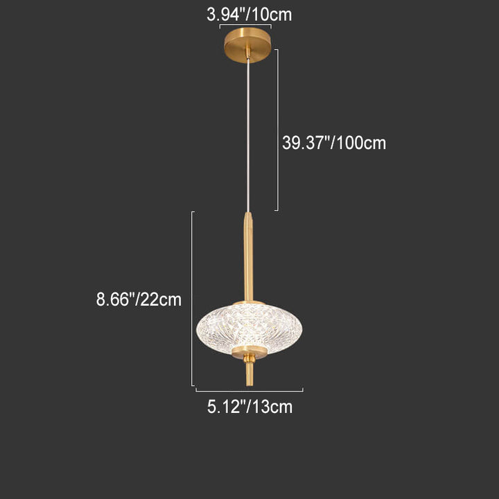 Modern Luxury All-Copper Glass Cylinder Spherical Diamond LED Pendant Light
