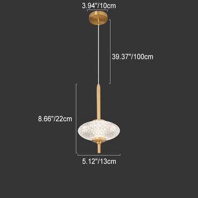 Moderne Luxus Hängeleuchte aus Vollkupfer Glas Zylinder Sphärische Diamant LED 