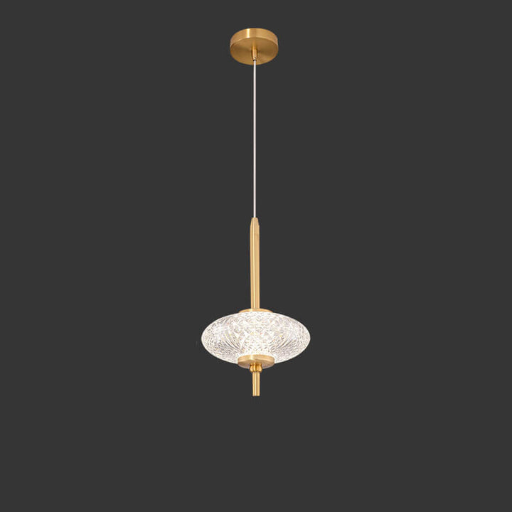 Modern Luxury All-Copper Glass Cylinder Spherical Diamond LED Pendant Light