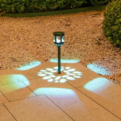 Éclairage paysager LED en cylindre creux ABS PMMA solaire étanche à la simplicité moderne pour jardin 