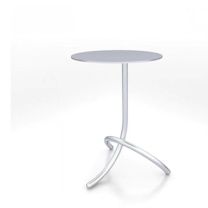 Table basse ronde minimaliste moderne en acier inoxydable en forme de J pour salon 
