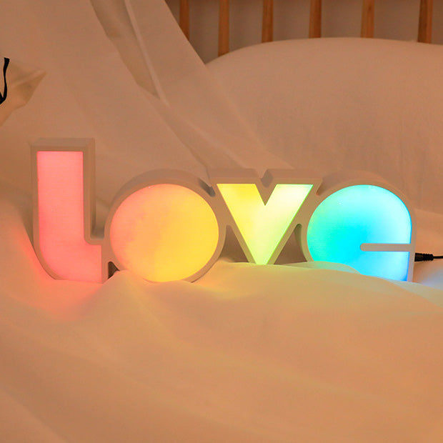 Lampe de table LED étanche PS LOVE Letter Art Déco moderne pour chambre 