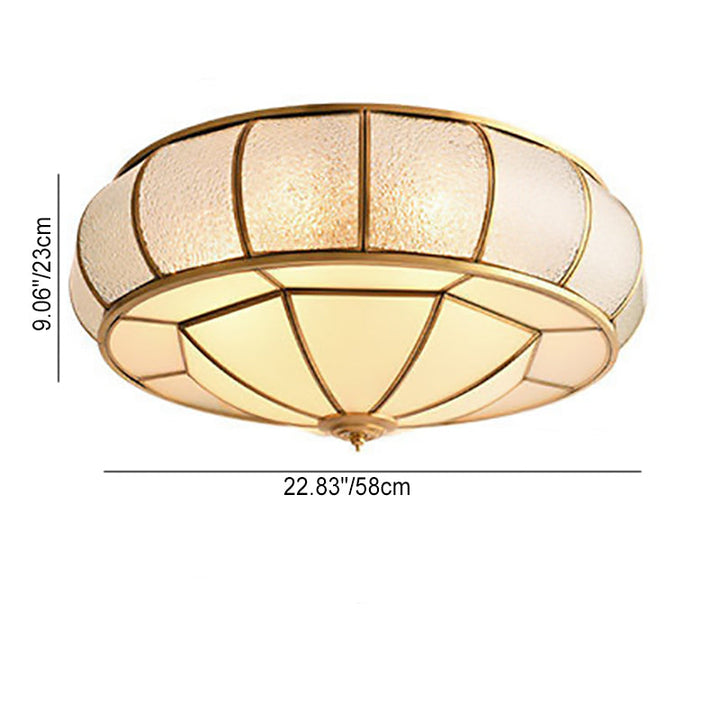 Dôme ovale de luxe contemporain en verre et cuivre complet 3/4/6 lumières plafonnier pour chambre 