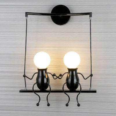 Contemporary Creative Iron Children's Ball 2-Light Wall Sconce Lamp For Bedroom