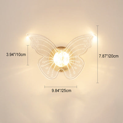 مصباح حائط LED عصري إبداعي من المعدن والأكريليك على شكل فراشة وزهرة المجد الصباحي وورقة القيقب للسرير 