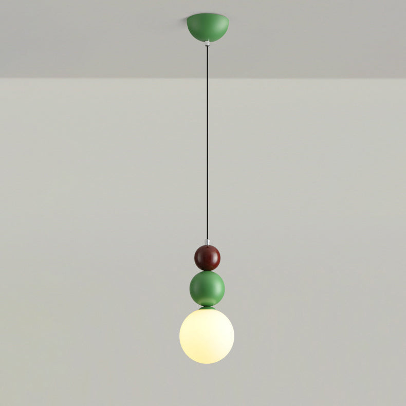 Zeitgenössische kreative Kugel Hardware Glas 1-Licht Pendelleuchte für Schlafzimmer 