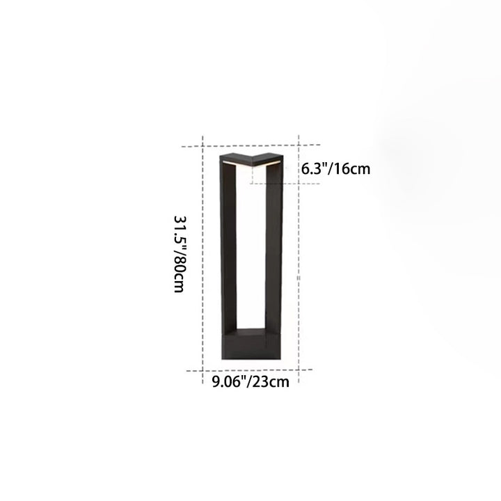 Luz de paisaje LED de aluminio acrílico rectangular impermeable minimalista moderna para exteriores para patio exterior 
