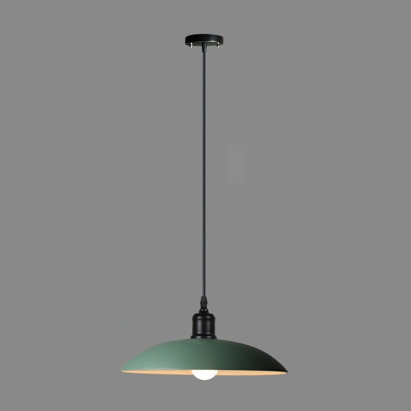 Suspension luminaire à disque en fer forgé à personnalité simple industrielle 1 lumière 
