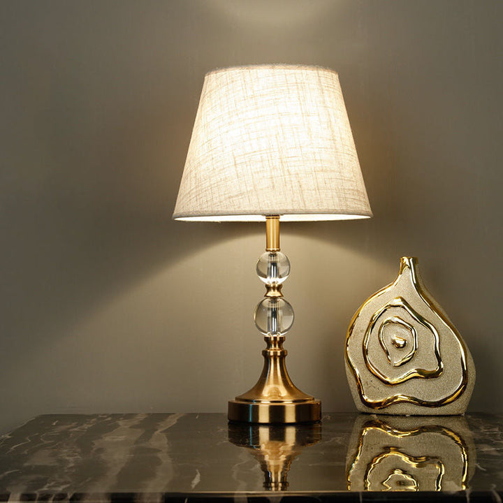 Lampe de table moderne minimaliste en cristal de colonne en fer avec 1 lumière pour salon 