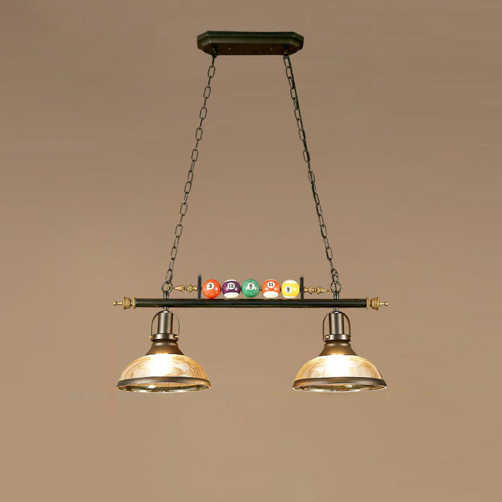 Contemporary Industrial Billiard Round Strip Iron Glass 2/3 Light Island Light Chandelier For Dining Room