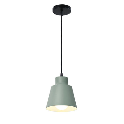 Modern Minimalist Macaron Round Cup Iron 1-Light Pendant Light For Living Room